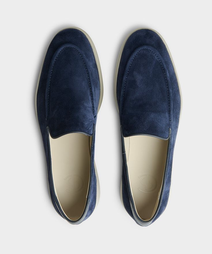 The DEBONAIR is CQP's updated premium slip-on with an added pinch seam along the toe of the shoe. Hand made with reversed suede, this easy-going loafer is unlined with a foldable heel. The slip-on is hand crafted using the finest materials, with the with the soft upper applied to a supportive sole. Founded in 2013, CQP Loafers Style, Navy Fashion, Easy Going, Oxford Shirt, Sneakers Athletic, From The Ground Up, Fun Bags, Loafers Men, Jumpsuit Romper