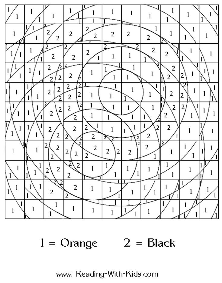 an orange coloring page with the number two in it and numbers that are on each side