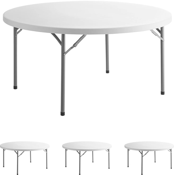 a white table with four smaller tables in front of it and the same one on each side