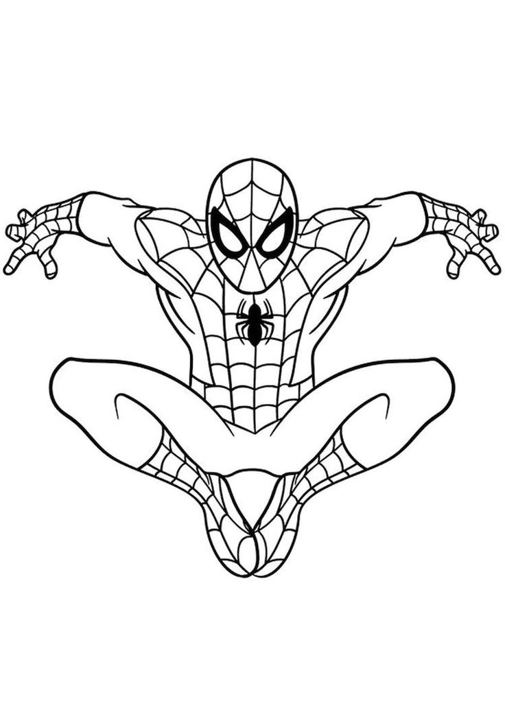 spiderman coloring pages for kids to print and color with his hands up in the air