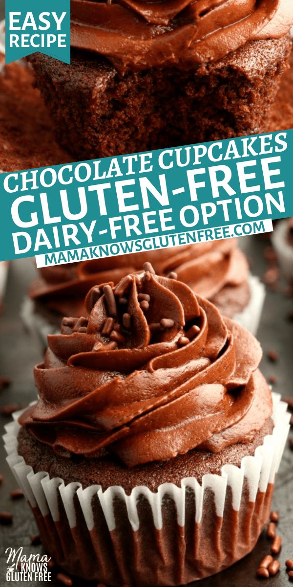 chocolate cupcakes with gluten - free dairy - free option on top