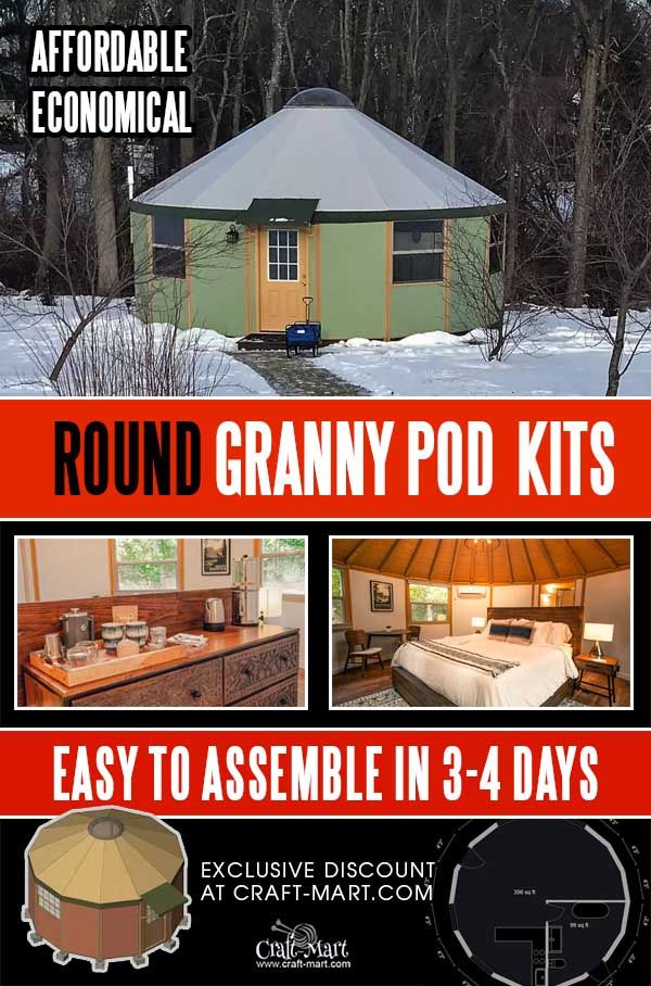 an advertisement for the round granny pod kits is shown in three different photos and includes instructions