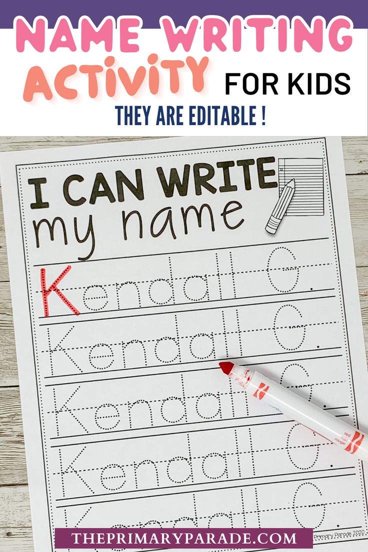 a printable handwriting practice sheet with the words i can write my name on it