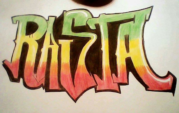 a drawing of the word ratata on a piece of paper