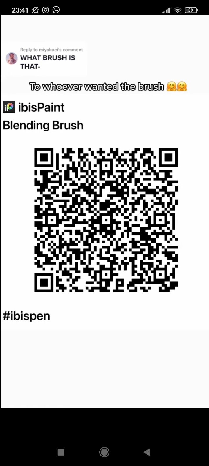 an image of a qr code on a cell phone with the text'what brush is that? '