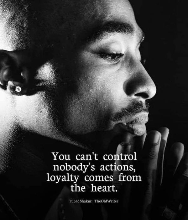 a man with his eyes closed and the words you can't control nobody's actions, lovable comes from the heart