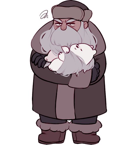 an old man holding a cat in his arms