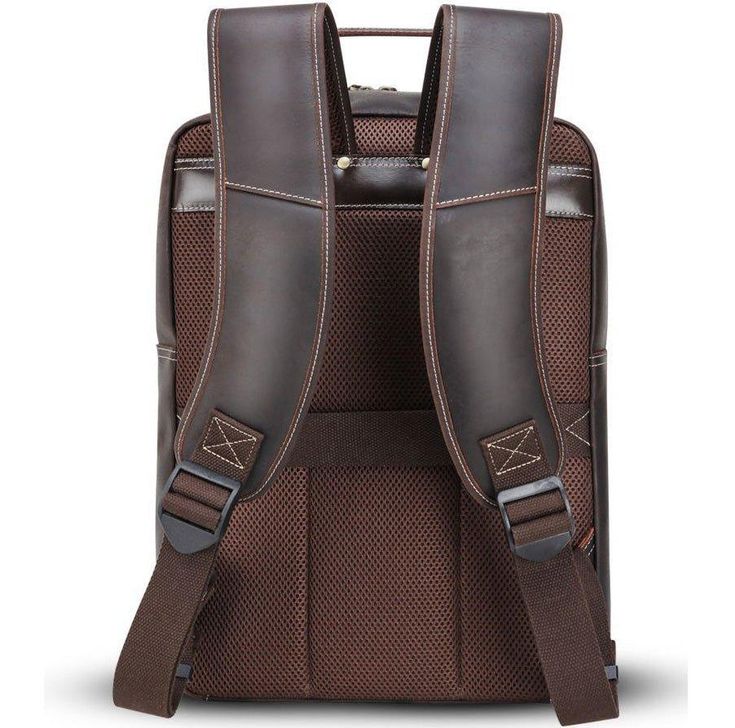 The mens leather backpack is the strongest and most durable leather.Additionally,since the grain is so tight,it resist moisture very well.A luggage strap allows leather computer bag for men fit on luggage,slide over the luggage upright handle tube for easier carrying.     ITEM FEATURES  
 - 1 x Main Compartment  
 -  1 x Front Zipper Pocket( Hold iPad MINI) 
- 1 x Interior Zipper Pocket 
- 1 x Laptop Compartment 
- 2 x Slot Pockets 
- 8 x Card Slots 
- 2 x Pen Slots 
- Hold 15.6" Laptop 
- Adjustable Shoulder Strap 
- Genuine Leather & Durable 
- Trolley Sleeve Design 
 
 FREE SHIPPING & 10% OFF YOUR FIRST ORDER  🖐️Handmade 
🎁FREE GIFT: crazy horse leather coin purse( original price: $22.99 ) 
 
 ITEM DETAILS  *Item Type: Backpack 
*Material: Crazy Horse Leather 
*Size: L31 *W15 *H39(CM) Leather Business Backpack With Leather Trim, Business Backpack With Leather Trim, Leather Backpack With Adjustable Strap For Business Trips, Business Backpack With Leather Trim In Brown, Functional Brown Leather Backpack With Luggage Sleeve, Brown Business Backpack With Leather Trim, Business Brown Backpack With Leather Trim, Brown Leather Trim Backpack For Business, Brown Leather Trim Business Backpack