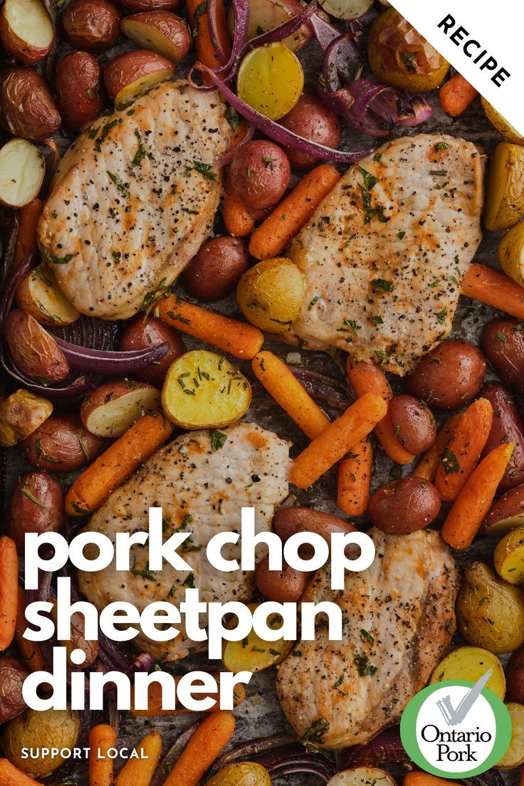 Easy Pork Chop and Veggie Sheet Pan Recipe Pork Chop Sheet Pan Dinner, Pork Chop Sheet Pan, Veggie Sheet Pan, Best Pork Recipe, Easy Pork Chops, Pork Recipes Easy, Sheet Pan Dinners Recipes, Easy Pork, Pork Chop