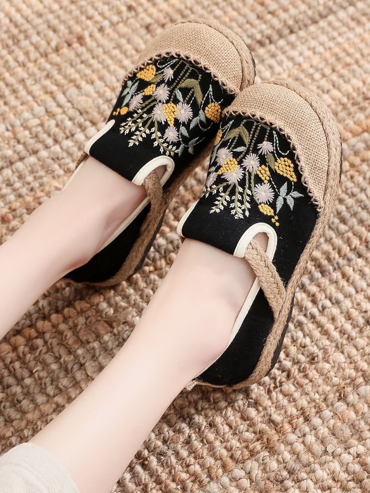 Black Rose Field, Straw Shoes, Rice Straw, Cactus Rose, Islamic Fashion Dresses, Unique Clothes, Reindeer Headband, Cute Shoes Heels, Slip On Espadrilles