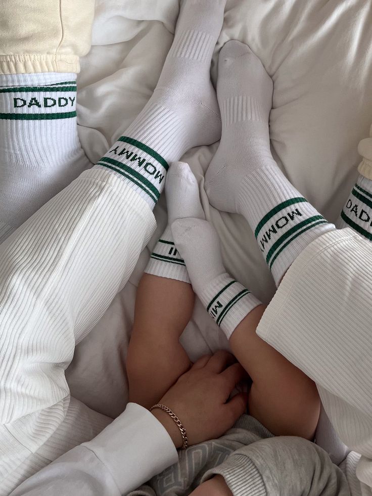 2 things you can never have enough of: love and socks! True to this motto, our 'DADDY' socks are the perfect accessory for all dads and dads-to-be. In Dad's everyday life, they serve as a great accompaniment to sneakers or slippers.  The socks are also available in a matching look for Mommy, Daddy and Mini! Details:  80% cotton, 17% polyamide, 3% elastane Instagram Foto Inspiration, Mommy And Mini, White Socks, With Mom, All Kids, Kids Socks, White Sock, Instagram Foto, Baby Pictures