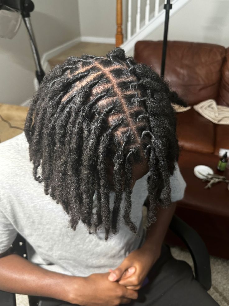 Men Loc Retwist, Medium Size Locs Men, Loc Sizes Chart, Medium Starter Locs, Starter Locs Men, Loc Sizes, 100 Locs, Dread Inspiration, Locs Ideas