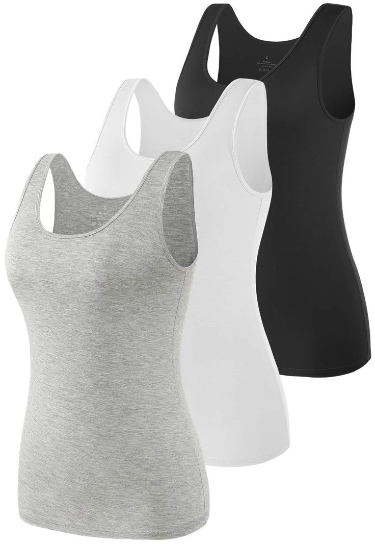 PRICES MAY VARY. ✅ MATERIAL — This women tank tops is made of 95% modal and 5% spandex. super soft modal fabric,Been cut for a snug fit. Camisoles tanks offers supreme comfort, stretchy and breathability. ✅ FEATURE — Tank tops for women with Round neck,Wide Strap tanks,Women's Novelty Tanks & Camis lightweight provides comfortable feeling against skin. ✅ OCCASION — Perfect women tank tops for casual ,home，yoga, exercise, any type of workout or everyday use. ✅ FIT - The simple and chic tank tops Tank Tops Black, Chic Tank Tops, Layering Tank Tops, Womens Camisoles, Tank Top Straps, Layering Tanks, Tops Black, Womens Basic, Accessories Clothing