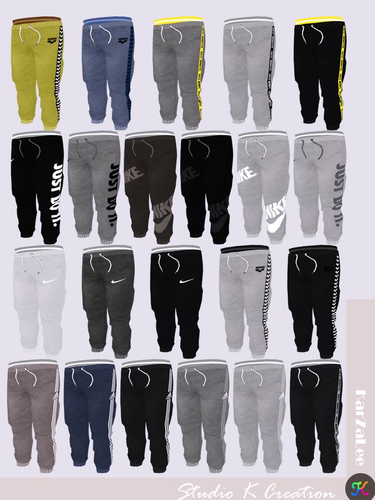 the nike sweatpants are all different colors and sizes, but there is no image on them