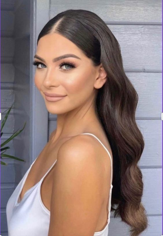 Summer Wedding Hairstyles, Bridal Hair Down, Rambut Brunette, Classic Wedding Hair, Bridesmaid Hair Makeup, Ball Hairstyles, בר מצווה, Homecoming Hair, Bridal Makeup Looks