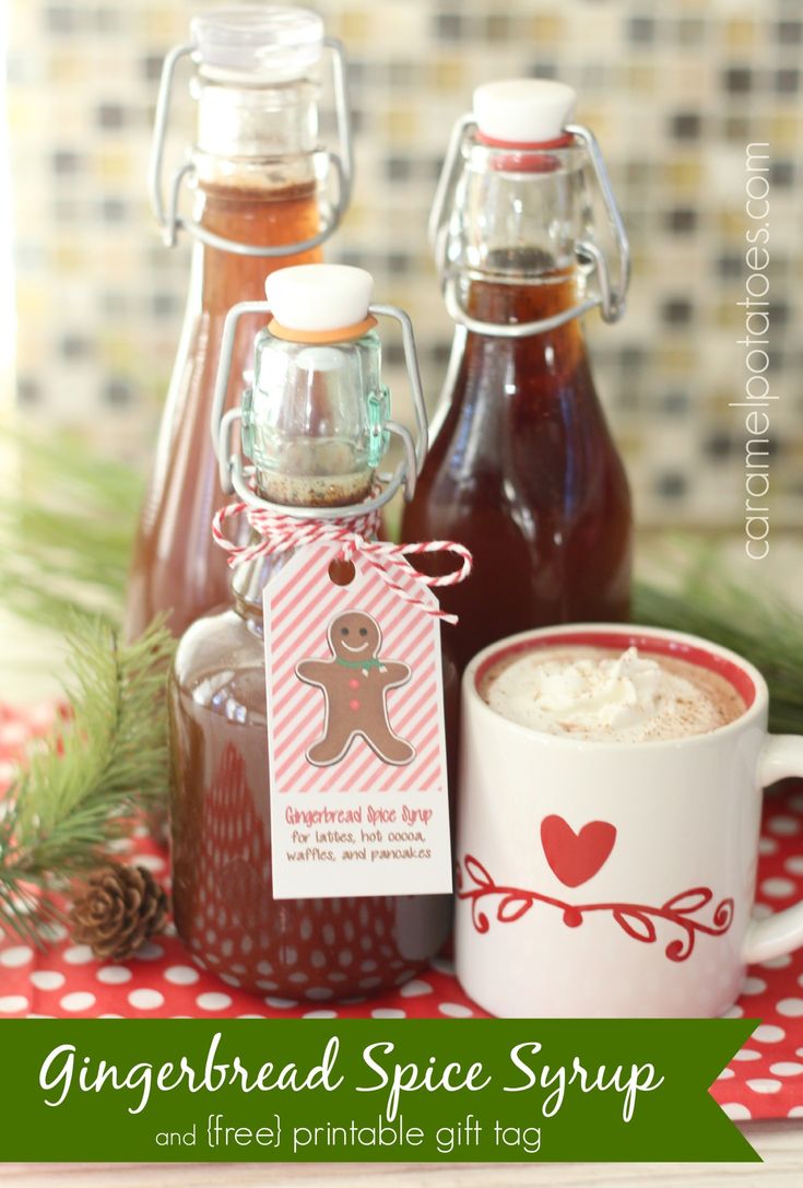 gingerbread spice syrup and free printable gift tag