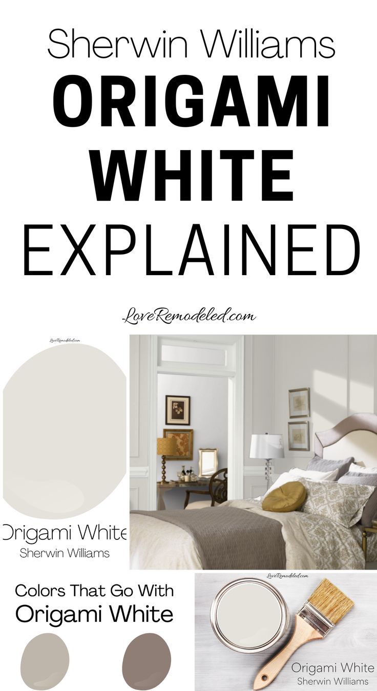 the color scheme for sherylin williams's origami white is shown