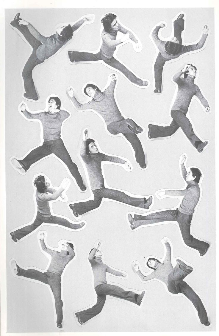 an image of people doing different things in the air with their arms and legs spread out