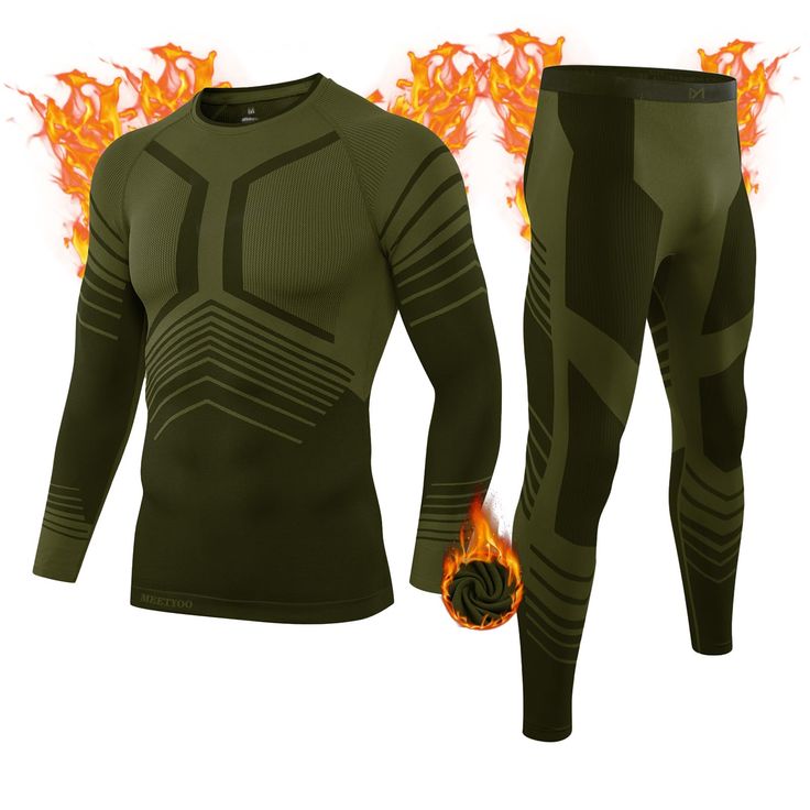 an image of a man's long sleeved shirt and pants with flames on the side