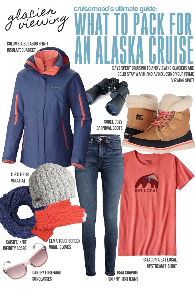 an alaska cruise packing guide with clothing and accessories