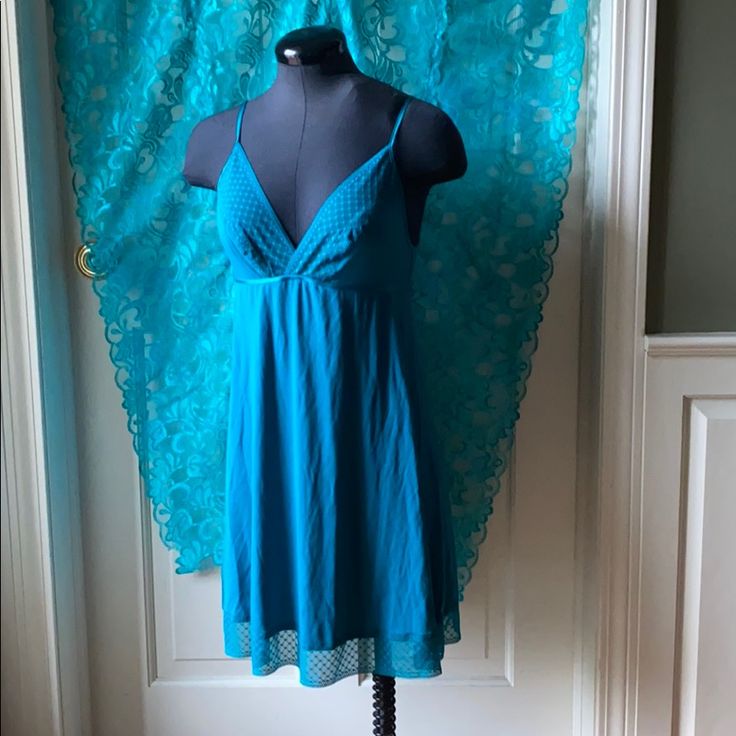 This Pretty Turquoise Nightgown It’s Comfortable And Sexy. It Has Adjustable Straps To Give A Custom Like Fit For Your Size. Victoria Secret Slip Dress, Lingerie Gown, Satin Romper, Vintage Slip Dress, Lace Nightgown, Black Slip Dress, Victoria Secret Lingerie, Lace Slip Dress, Purple Satin