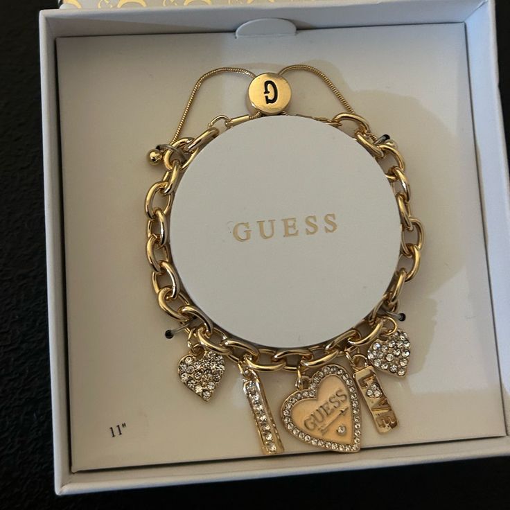 Guess Gold Charm Bracelet Brand New Guess Charm Bracelet, Guess Jewelry, Gold Charm Bracelet, Gold Charm, Womens Jewelry Bracelets, Charm Bracelet, Women Jewelry, Brand New, Bracelet