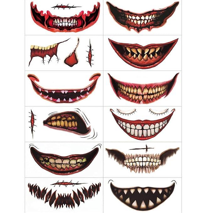 some scary teeth and fangs on a white background