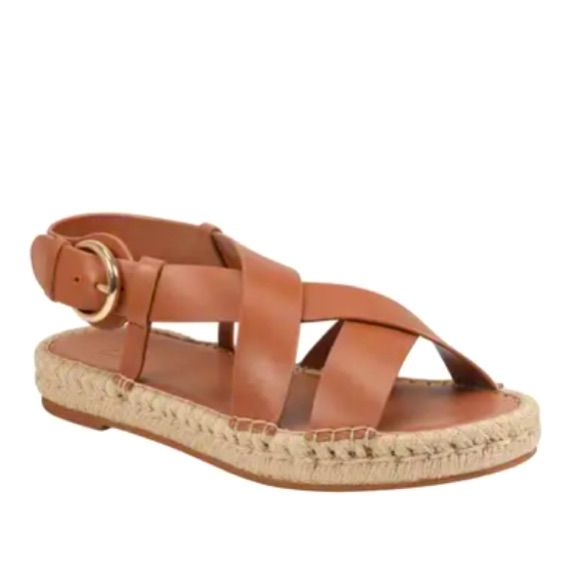 Marc Fisher Ltd Tallia Espadrille Sandal In Tan Leather; Crisscross Straps; Sling Back Strap With Buckle Closure; Cushion Footbed. Brand New Condition. Tags Still On Bottom. Size 9 0052 Vacation Sandals With Buckle Closure And Cross Strap, Cross Strap Sandals With Buckle Closure For Vacation, Beach Slingback Sandals With Cross Strap And Buckle, Beach Slingback Sandals With Buckle And Cross Strap, Chic Cross Strap Sandals For Vacation, Brown Cross Strap Sandals For Vacation, Spring Vacation Cross Strap Slingback Sandals, Spring Beach Slingback Sandals With Cross Strap, Spring Cross Strap Slingback Sandals For Beach