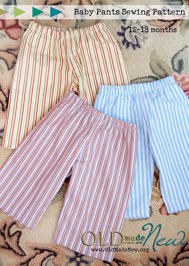 Free Baby Pants Pattern.  Also, the pattern designer shows how you can serge the elastic to the waist, instead of sewing a casing for the elastic.  Genius! Pants Pattern Free, Baby Pants Pattern, Couture Bb, Pants Tutorial, Projek Menjahit, Diy Sy, Boy Sewing, Sewing Kids Clothes, Pants Sewing