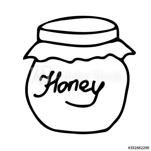 a honey jar with the word honey on it