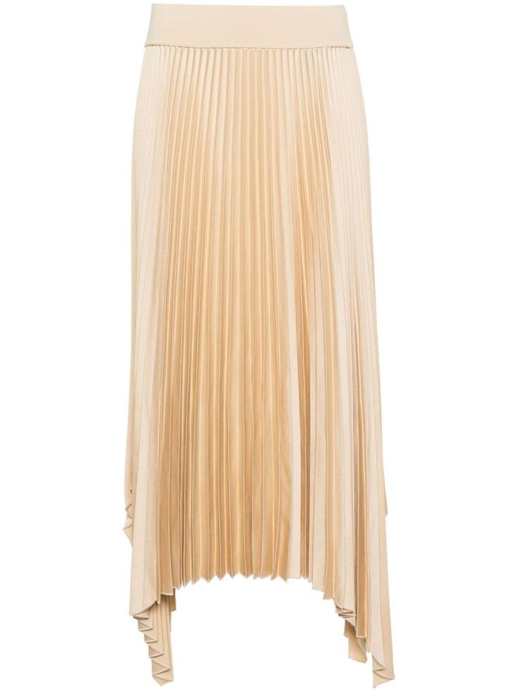 light beige satin finish plissé effect fully pleated high waist elasticated waistband A-line skirt mid-length asymmetric hem unlined Pleated Midi Skirt, Asymmetric Hem, Light Beige, A Line Skirt, Satin Finish, A Line Skirts, Mid Length, Pleated Skirt, Womens Bottoms