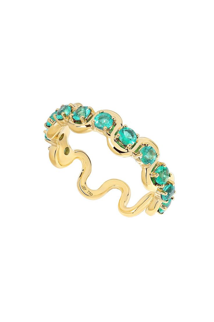 STATE PROPERTY-Edessa Emerald Eternity Ring-YELLOW GOLD Emerald Eternity Ring, Marissa Collections, 8 Weeks, Yellow Gold Rings, Eternity Ring, Yellow Color, Special Events, Emerald, 18k Gold