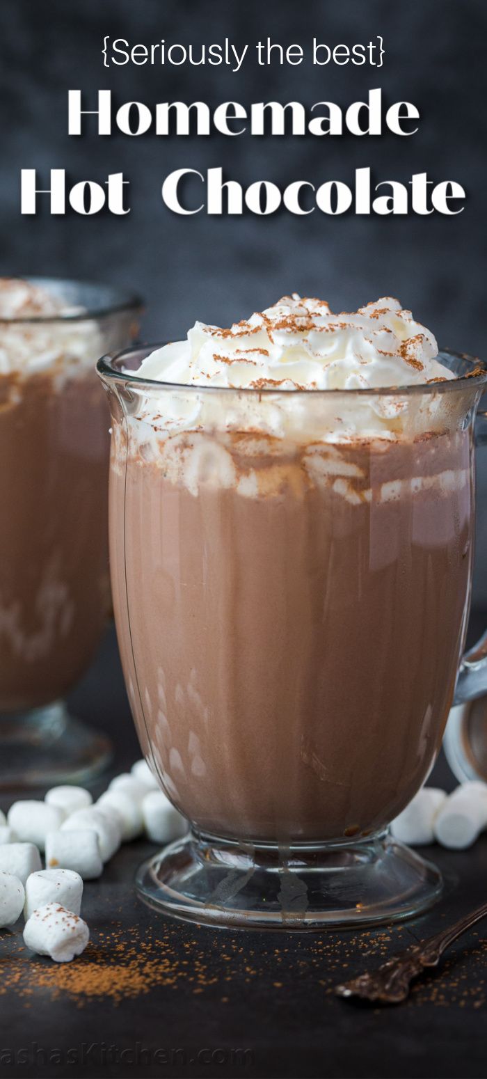 hot chocolate with marshmallows in a glass mug