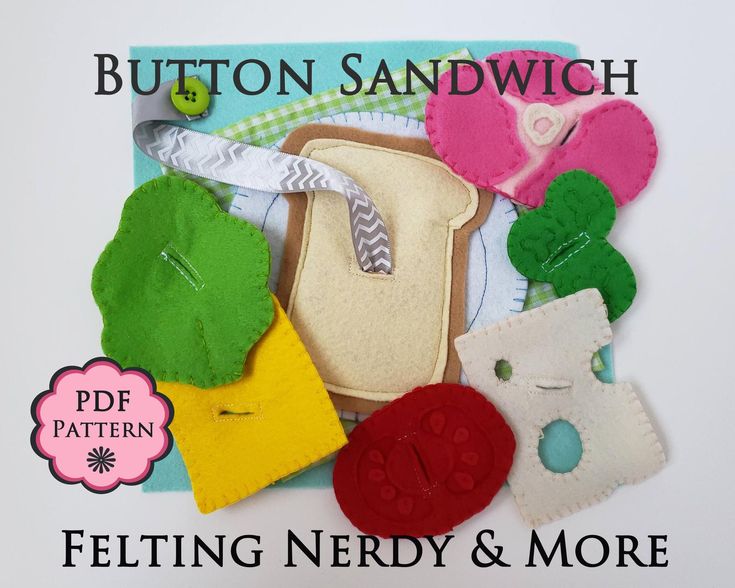 a bunch of different items that are on top of a card with the words button sandwhich