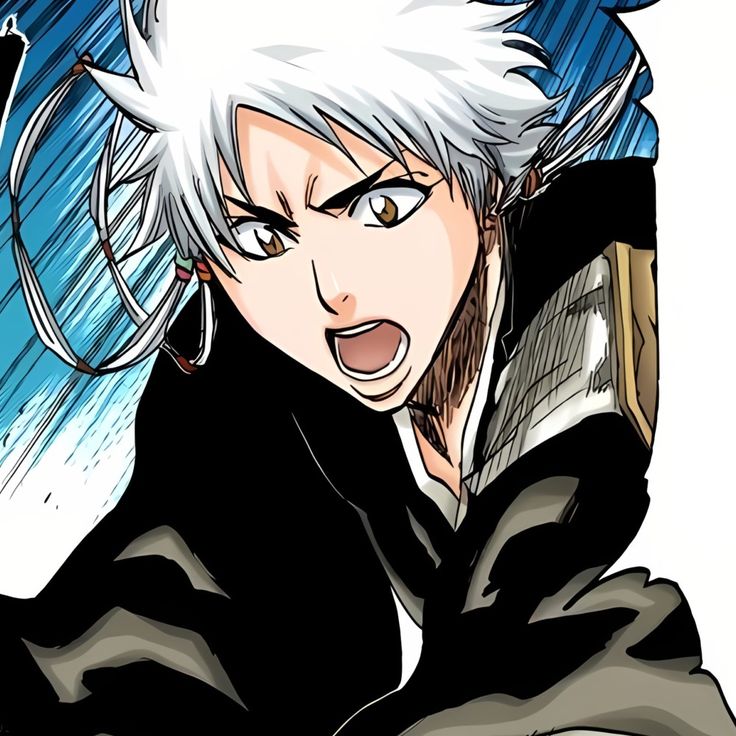 an anime character with white hair and blue eyes is holding a book in his hand