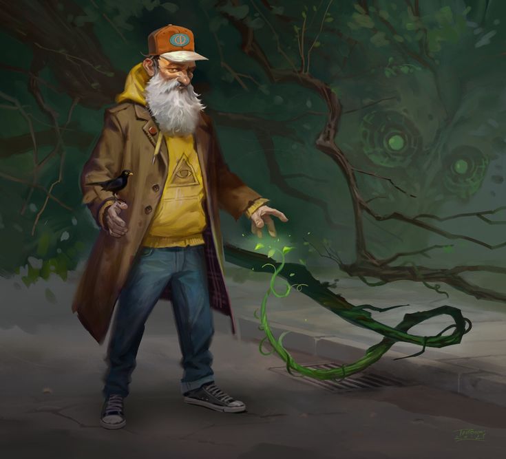 a man with a long white beard is holding a green string