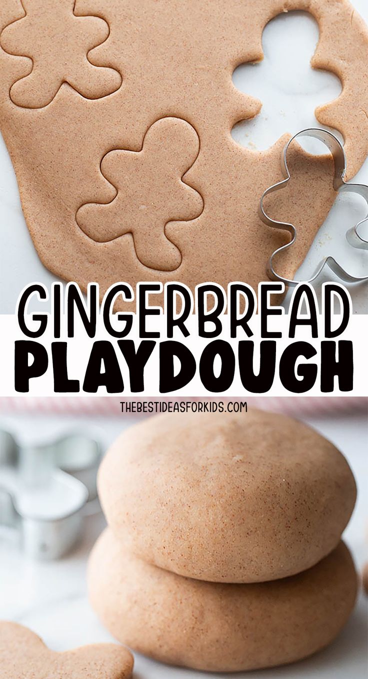 gingerbread playdough is an easy recipe for kids to make and enjoy with