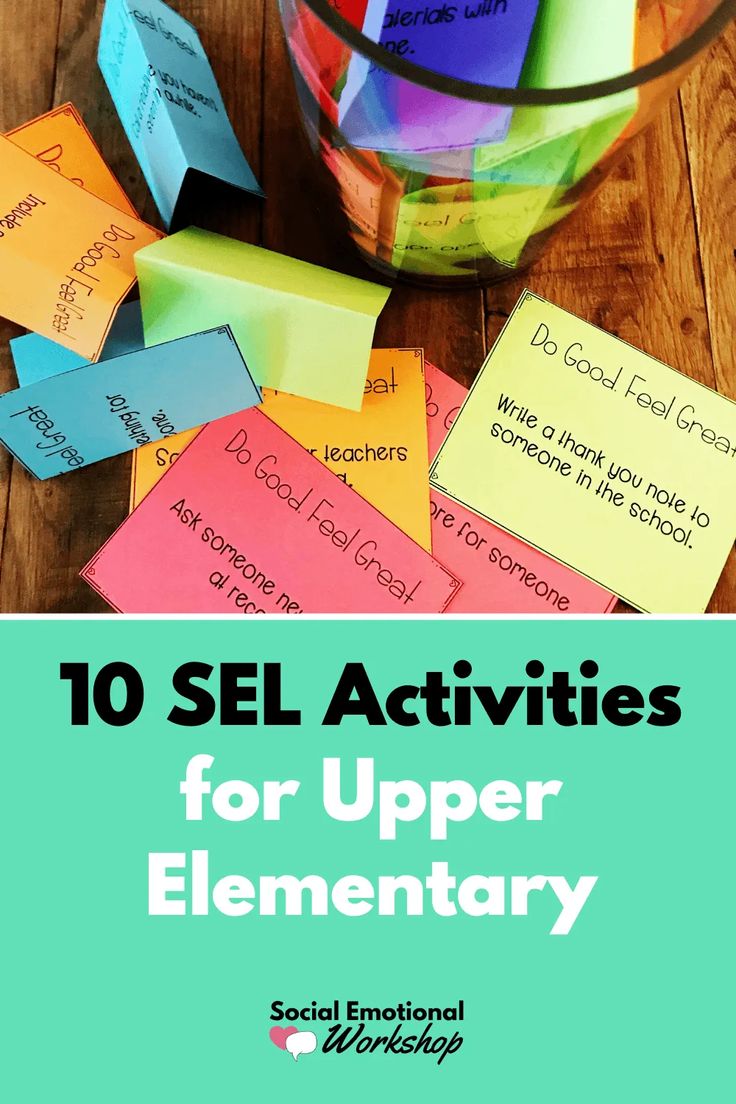 colorful sticky notes with the words, 10 self activities for upper elementary students to do