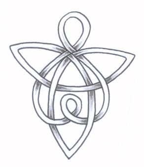 an image of a celtic symbol with the letter o in it's center, surrounded by two intertwined lines