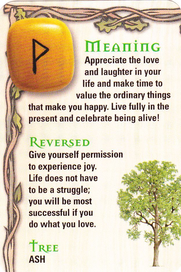 a card with an image of a tree and the words meaning