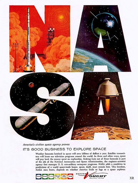 an advertisement for the nasa space shuttle