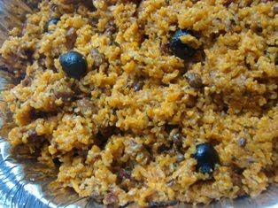 a close up of a plate of food with blueberries on it and other items