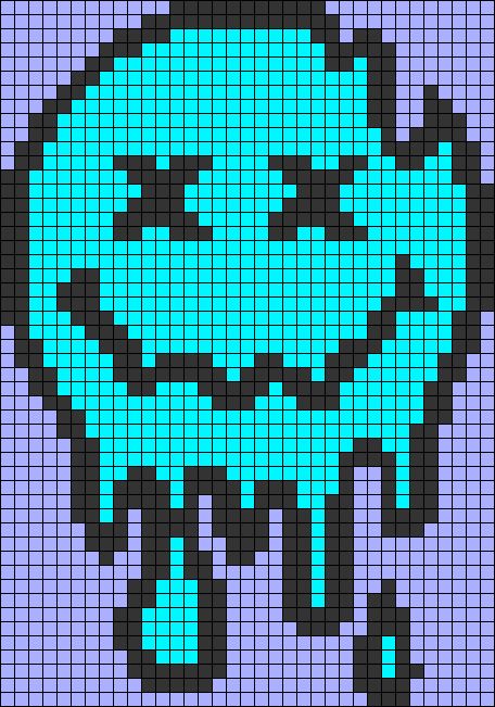 an image of a pixellated blue face