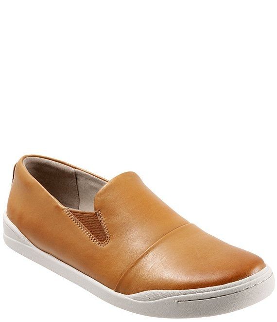 SoftWalk Alexandria Leather Slip-On Sneakers | Dillard's Brown Leather Slip-on Sneakers With Textured Sole, Sporty Brown Slip-ons With Rubber Sole, Leather Slip-on Walking Shoes With Rubber Sole, Leather Slip-on Walking Shoes, Brown Low-top Slip-ons With Contrast Sole, Sporty Brown Slip-ons With Round Toe, Casual Leather Slip-on Sneakers For Walking, Brown Low-top Slip-ons With Ortholite Insole, Comfortable Leather Sole Slip-on Sneakers