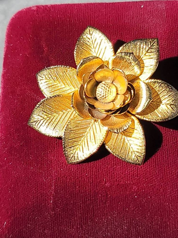 Large vintage Giovanni Flower Brooch.Signed gold tone metal.Very detailed it measures about 2 inches It will certainly get compliments when worn. Very good condition Gold Flower Lapel Pin For Formal Occasions, Gold Flower Brooch Lapel Pin, Gold Flower Brooch For Formal Occasions, Gold Flower-shaped Brooch For Gift, Gold Flower-shaped Brooches For Gifts, Gold Flower Shaped Brooch As Gift, Gold Flower Shaped Brooch For Gift, Vintage Gold Flower Shaped Brooch, Gold Flower-shaped Brooch With Floral Decoration