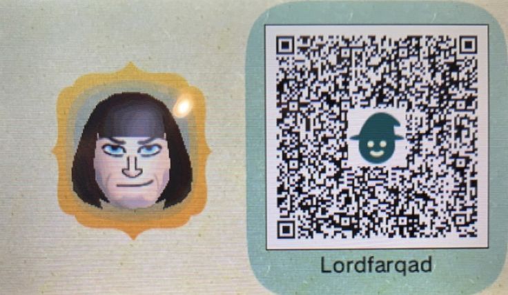 a close up of a person's face with a qr code on it