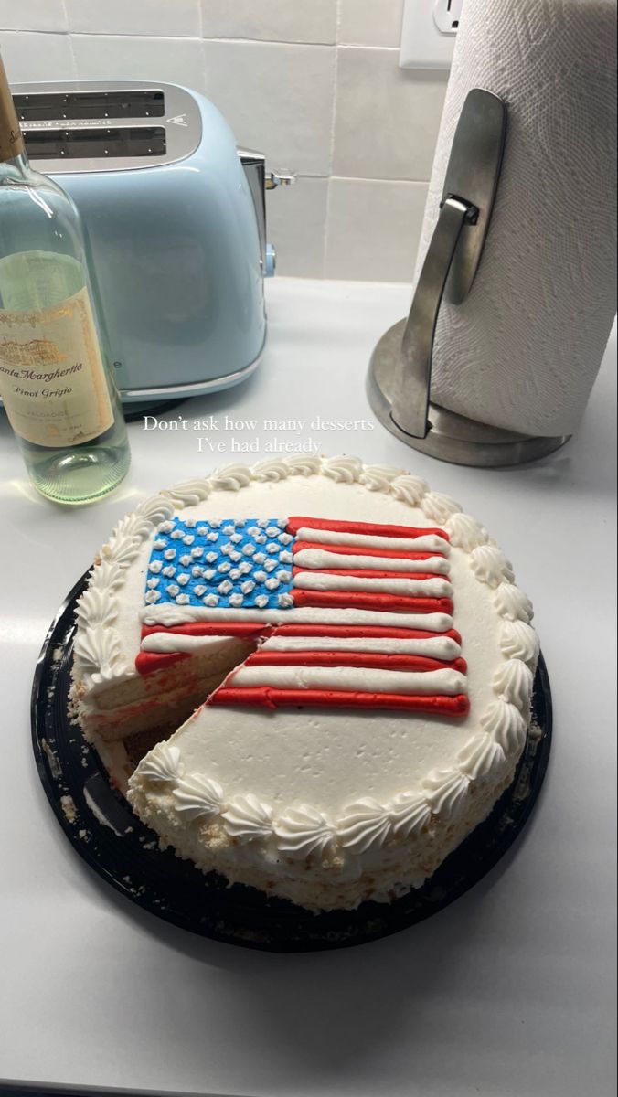 a cake with an american flag design on it