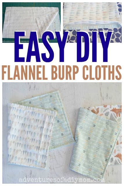 easy diy flannel burp cloths with instructions to make them look like fabric