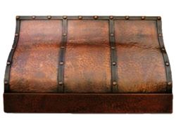 an old leather box with rivets on the top is shown in this image