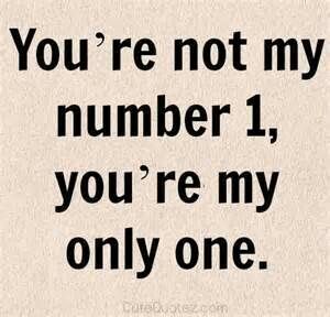 a sign that says you're not my number 1, you're my only one